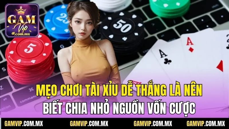 Mẹo Chơi Tài Xỉu Dễ Thắng - Bật Mí Từ Chia Sẻ Của Gamvip 4 Mẹo chơi tài xỉu dễ thắng là nên biết chia nhỏ nguồn vốn cược